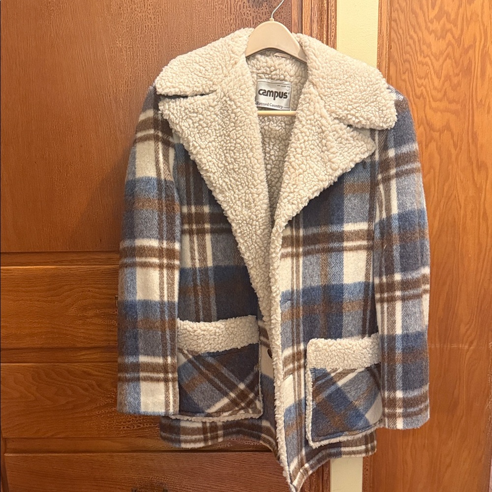 CAMPUS Plaid Sherpa-Lined Coat